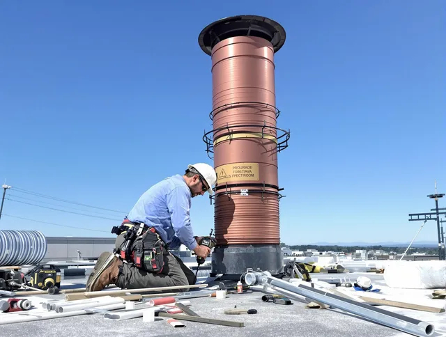 Installed chimney liner by Pooler Chimney Sweep in Pooler, GA