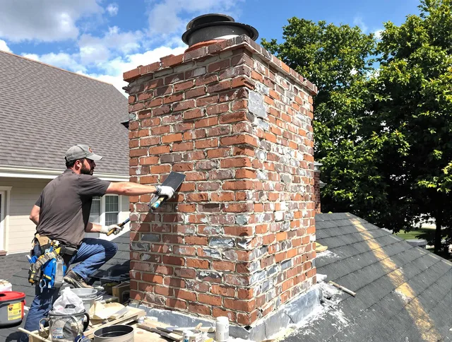 Completed chimney rebuild by Pooler Chimney Sweep in Pooler, GA