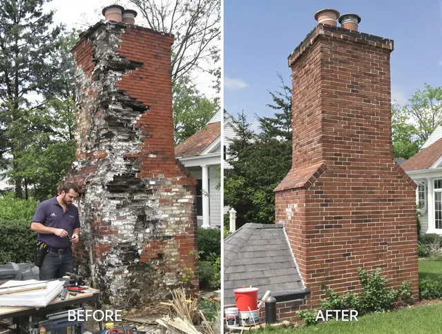 Pooler Chimney Sweep performing a full chimney restoration in Pooler, GA