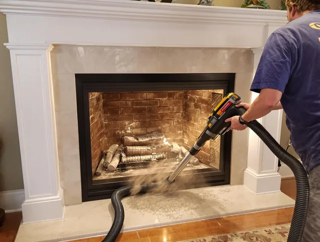 Fireplace cleaning performed by Pooler Chimney Sweep in Pooler, GA